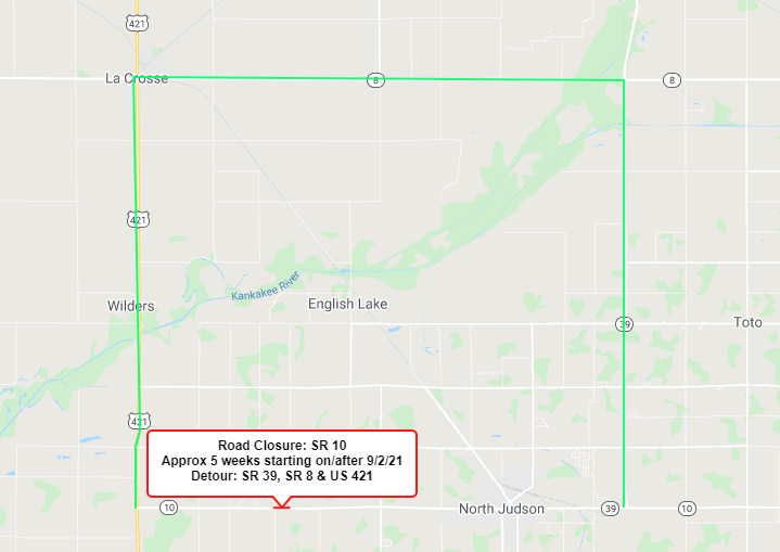 NIPSCO to close State Road 10 west of North Judson